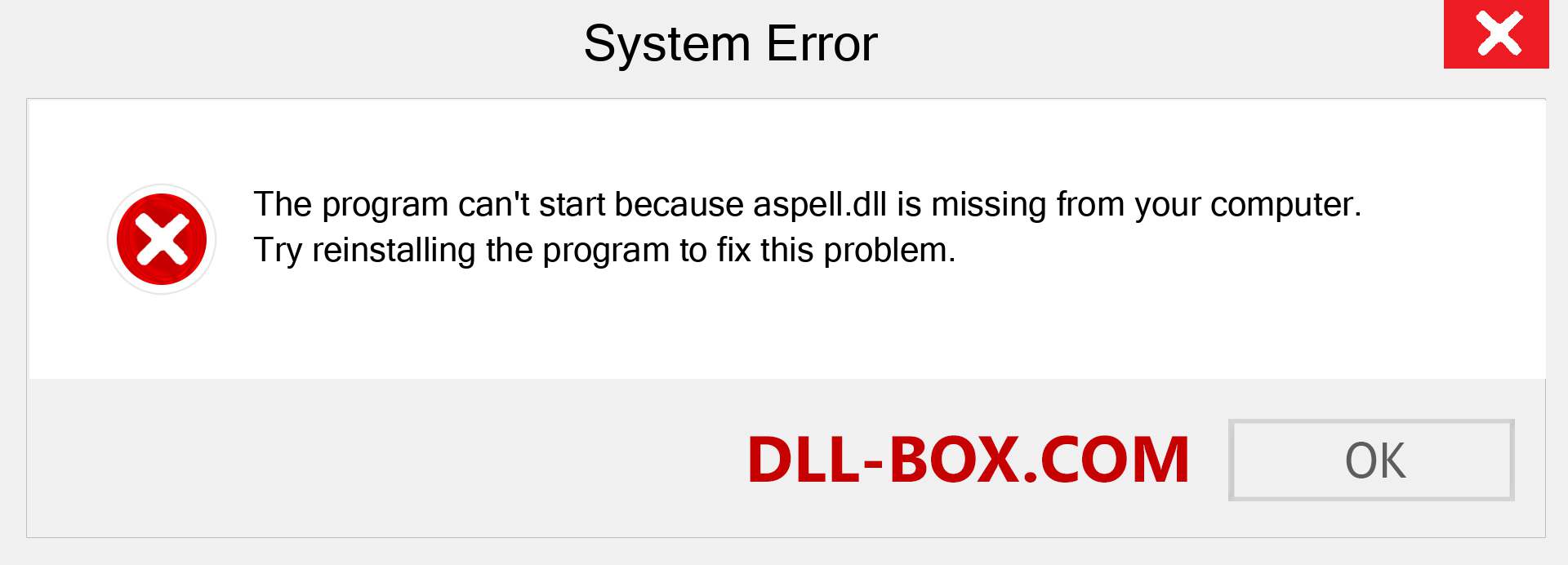  aspell.dll file is missing?. Download for Windows 7, 8, 10 - Fix  aspell dll Missing Error on Windows, photos, images